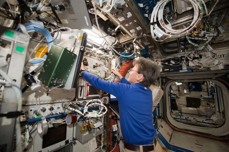Caption: NASA astronaut works on Redwire’s ADSEP facility on the ISS. (Credit: NASA)