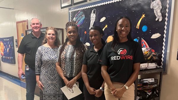 Members of the Redwire team drop off school supplies to a local elementary school as part of the 2023 Back-to-School Drive.